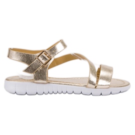 SHELOVET Sandały Zapinane Sprzączką żółte