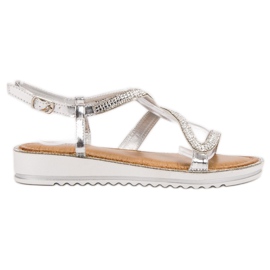 SHELOVET Sandałki Na Platformie szare