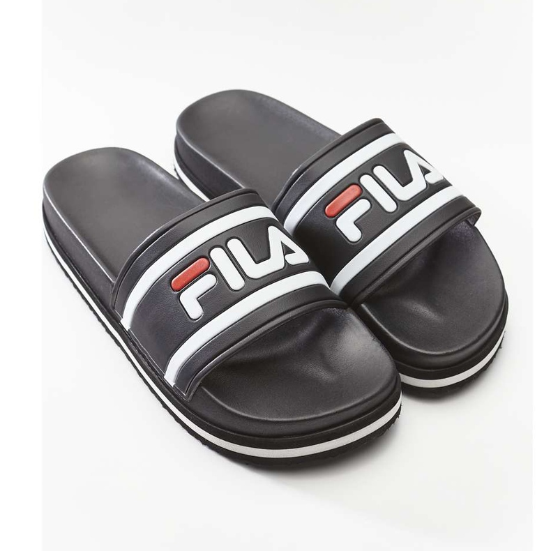 Fila Moro Bay Zeppa Wmn 11W Black Stripe białe czarne