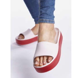 Crocs Crocband Platform Slide 6QB Barely Pink Pepper wielokolorowe