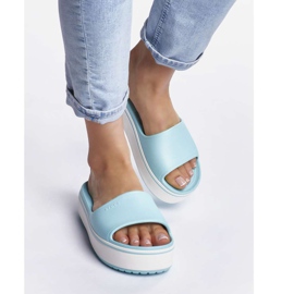 Crocs Crocband Platform Slide 4JE Ice Blue Ice Blue niebieskie