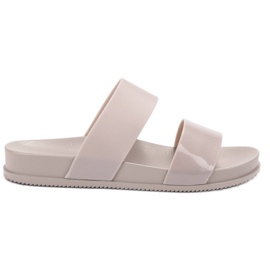 SHELOVET Modne Gumowe Klapki szare