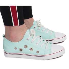 Zielone ażurowe trampki Lavso