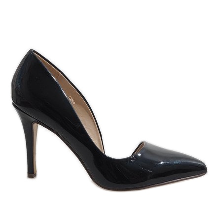 Czarne asymetryczne szpilki C26