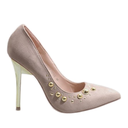 Beżowe Szpilki DD55P beżowy