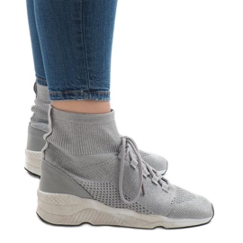Szare sportowe trampki 7S566