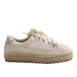 Różowe espadryle sznurowane LX-07