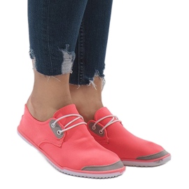 Różowe wsuwane tenisówki lycra 288-86 wielokolorowe