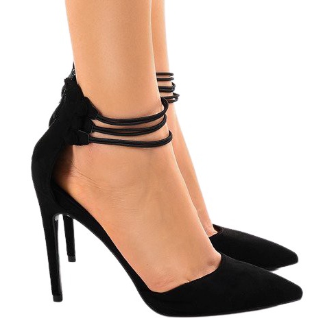 Czarne czółenka na szpilce 6941-P