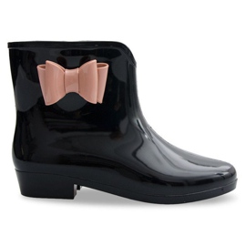 Kalosze Mieliski Z Kokardką NEW2 Czarny czarne