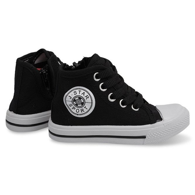 Wysokie Dziecięce Trampki Y1312 Czarny czarne