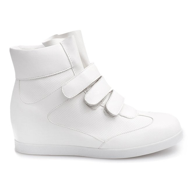 Modne Sneakersy Na Koturnie JT3 Biały białe