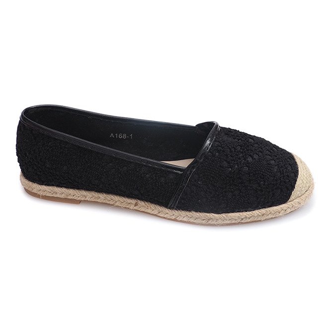Balerinki Espadryle A168 Czarny czarne