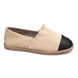 Trampki Espadryle Lniane 760 Beżowy czarne