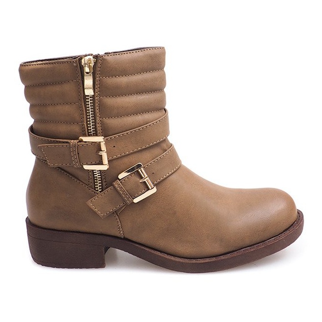 Ocieplone Botki Z Kalmrą 0728 Khaki wielokolorowe zielone