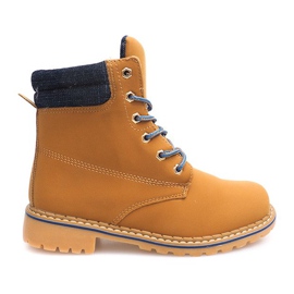 Jesienne Timberki Trapery 1-16 YELL/BLU brązowe