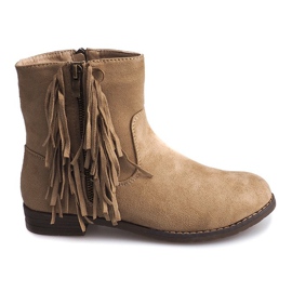 Ocieplane Zamszowe Botki Boho RMB-19 Khaki