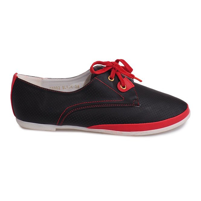 Ażurowe Jazzówki Półbuty CS002 Czarny czarne