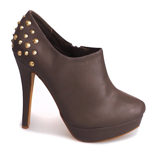 Eleganckie Botki Na Szpilce 8860P Khaki