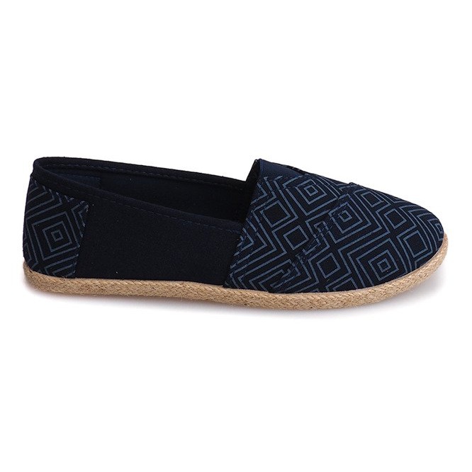 Trampki Espadryle Lniane B211-3 Niebieski niebieskie