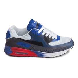 Sportowe Trampki B49-4 Biały białe czarne wielokolorowe