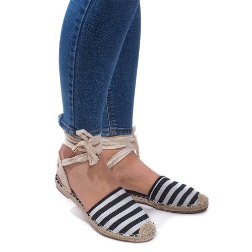 Sandały Espadryle Baletki Balerinki 6368 Czarny czarne