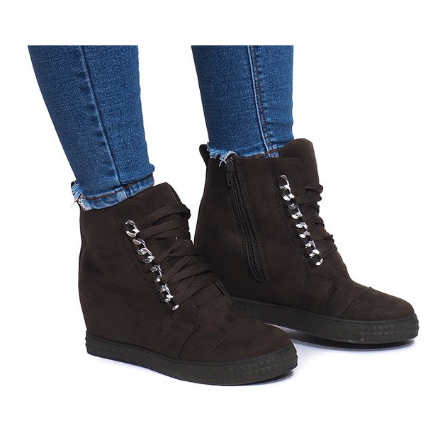 Sneakersy Na Koturnie 1867 Zielony zielone