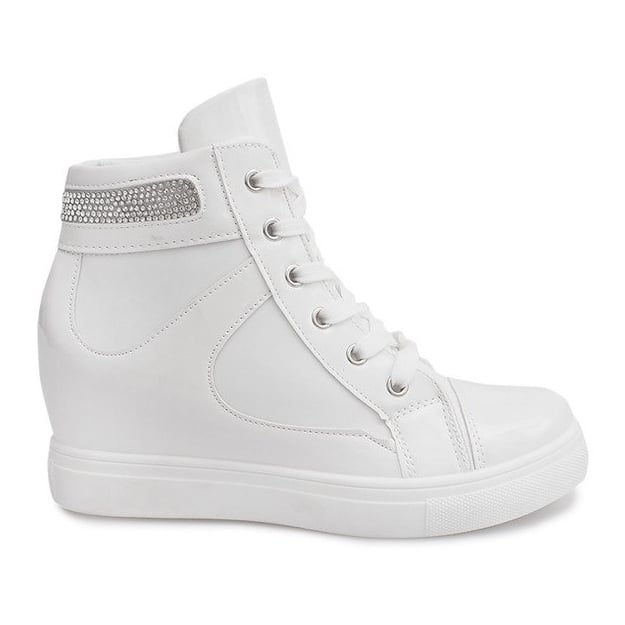 Sneakersy Na Koturnie A-35 Biały białe