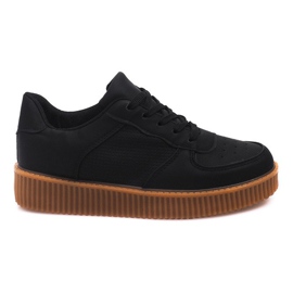 Botki Creepers Na Platformie B3136B-SP Czarny czarne