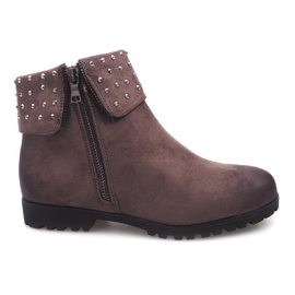 Zamszowe Botki 6100-PA Szary szare