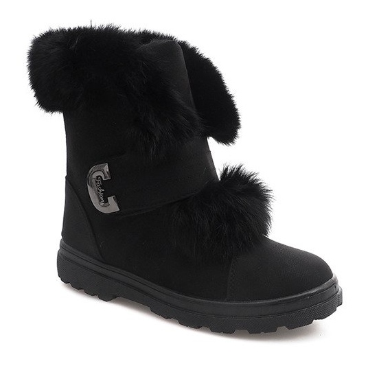 Ocieplane Timberki Kokardki DD492-1 Czarny czarne