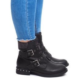 Ocieplane Botki Z Klamrą M170 Czarny czarne