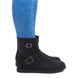 Ocieplane Botki Z Klamrą B9813 Czarny czarne