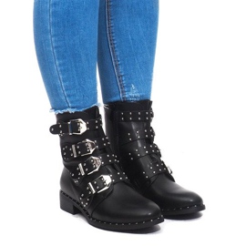 Ocieplane Botki Z Klamrą 6205-1 Czarny czarne