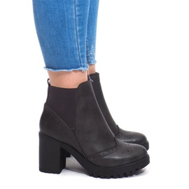 Ocieplane Botki 35-611 Szary szare