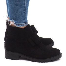 Zamszowe Botki AT-0625 Czarny czarne