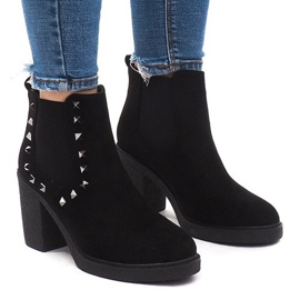 Ocieplane Botki Na Słupku RC-21 Czarny czarne