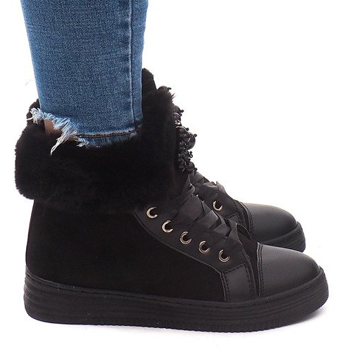 Ocieplane Trampki KB-045 Czarny czarne