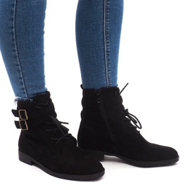 Ocieplane Botki Sztyblety H7187 Czarny czarne