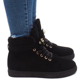 BM Ocieplane Trampki BOK-1122 Czarny czarne