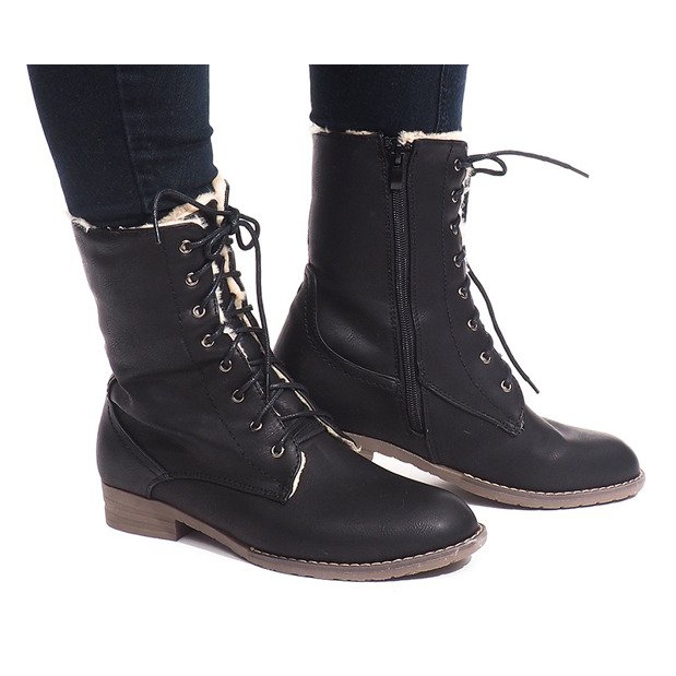 Ocieplane Botki W159 Czarny czarne