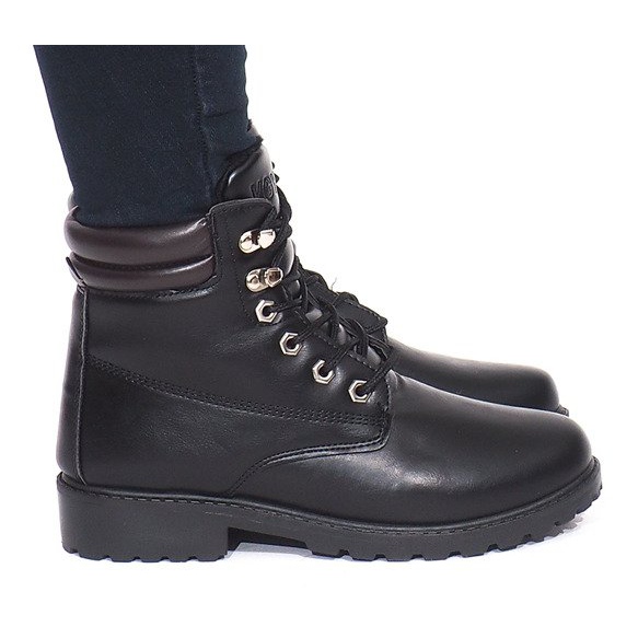 Ocieplane Traperki L697-1 Czarny czarne