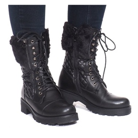 Ocieplone Militarne Traperki CN888 Czarny czarne