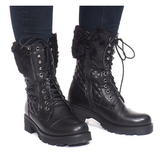 Ocieplone Militarne Traperki CN888 Czarny czarne