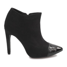 Botki Na Szpilce Zamsz 1131-5 Czarny czarne