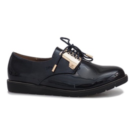 Granatowe lakierowane półbuty Rose