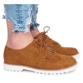 Camel mokasyny z frędzlami Crushing Hard brązowe