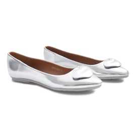 Srebrne balerinki z ustami Mouth szare