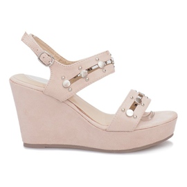 Beżowe sandały na koturnie Give it Up beżowy