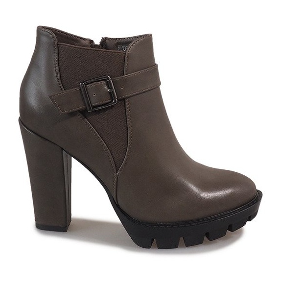 Khaki botki na słupku FP002 wielokolorowe zielone